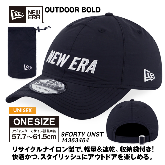 NEW ERA(ニューエラ） OUTDOOR BOLD BLACK 9FORTY UNST CAP | 三